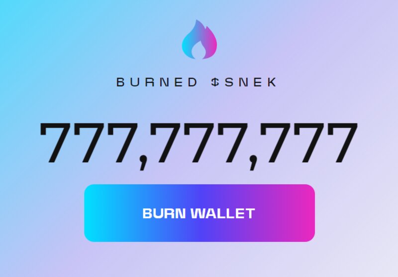 Snek Burned 777,777,777 Tokens